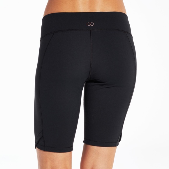 Calia Essential Bermuda Bike Shorts Stretchy Long Solid Black Comfy Work - Picture 4 of 8